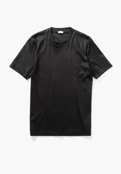 Homme Zimmerli Sea IslandT-Shirt à manches courtes, col rond - noir