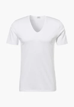 Homme Zimmerli Sea IslandT-Shirt à manches courtes col en V - white