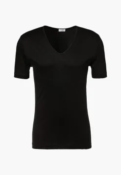 Homme Zimmerli Sea IslandT-Shirt à manches courtes col en V - black