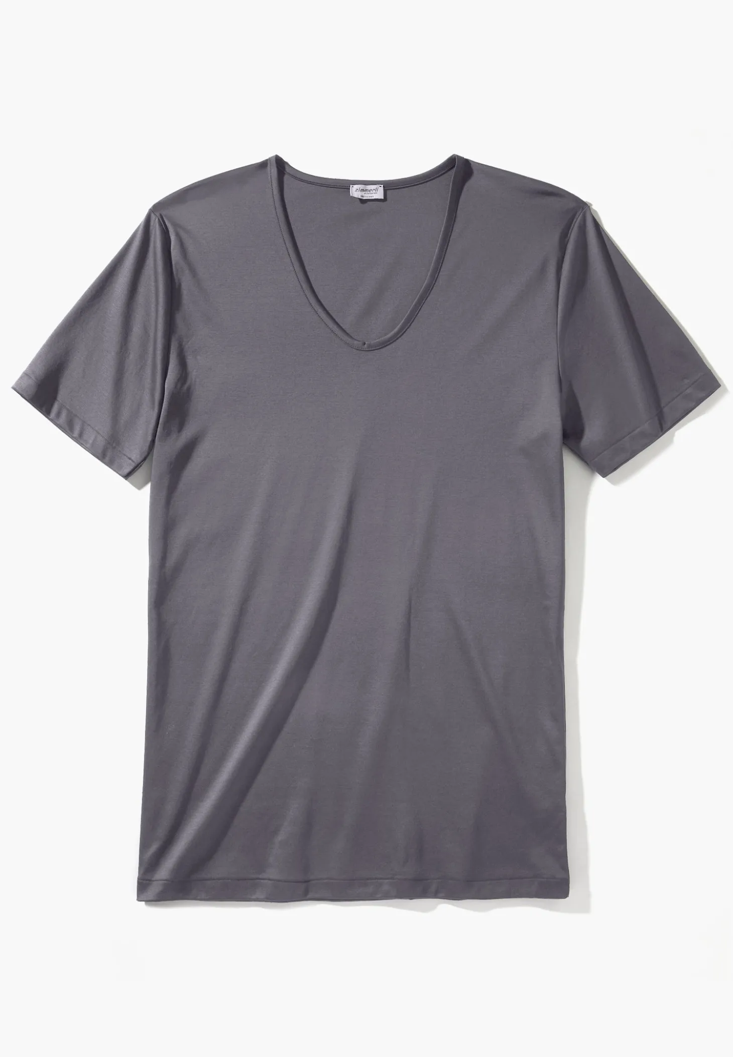 Homme Zimmerli Sea IslandT-Shirt à manches courtes col en V - dark grey