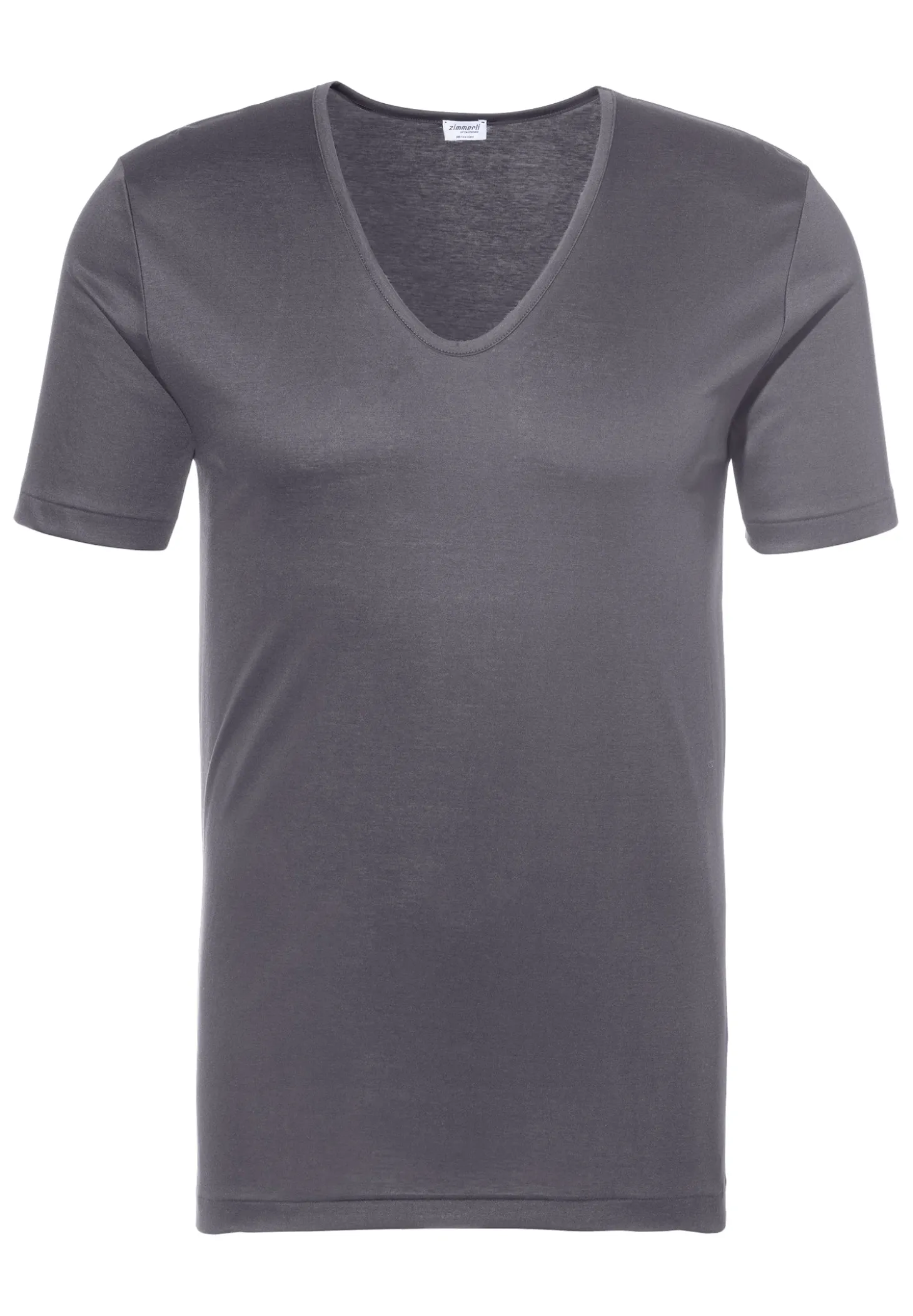 Homme Zimmerli Sea IslandT-Shirt à manches courtes col en V - dark grey