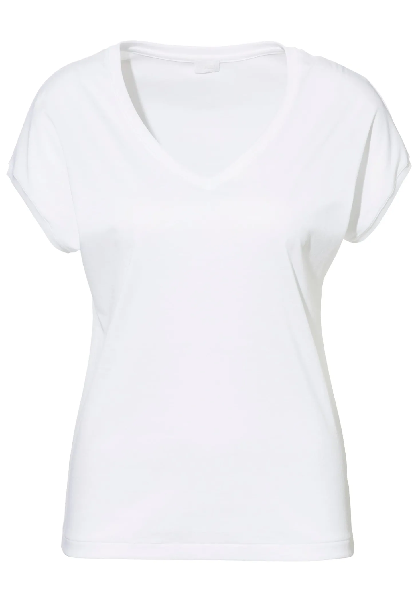 Femme Zimmerli Sea IslandT-Shirt à manches courtes col en V - white
