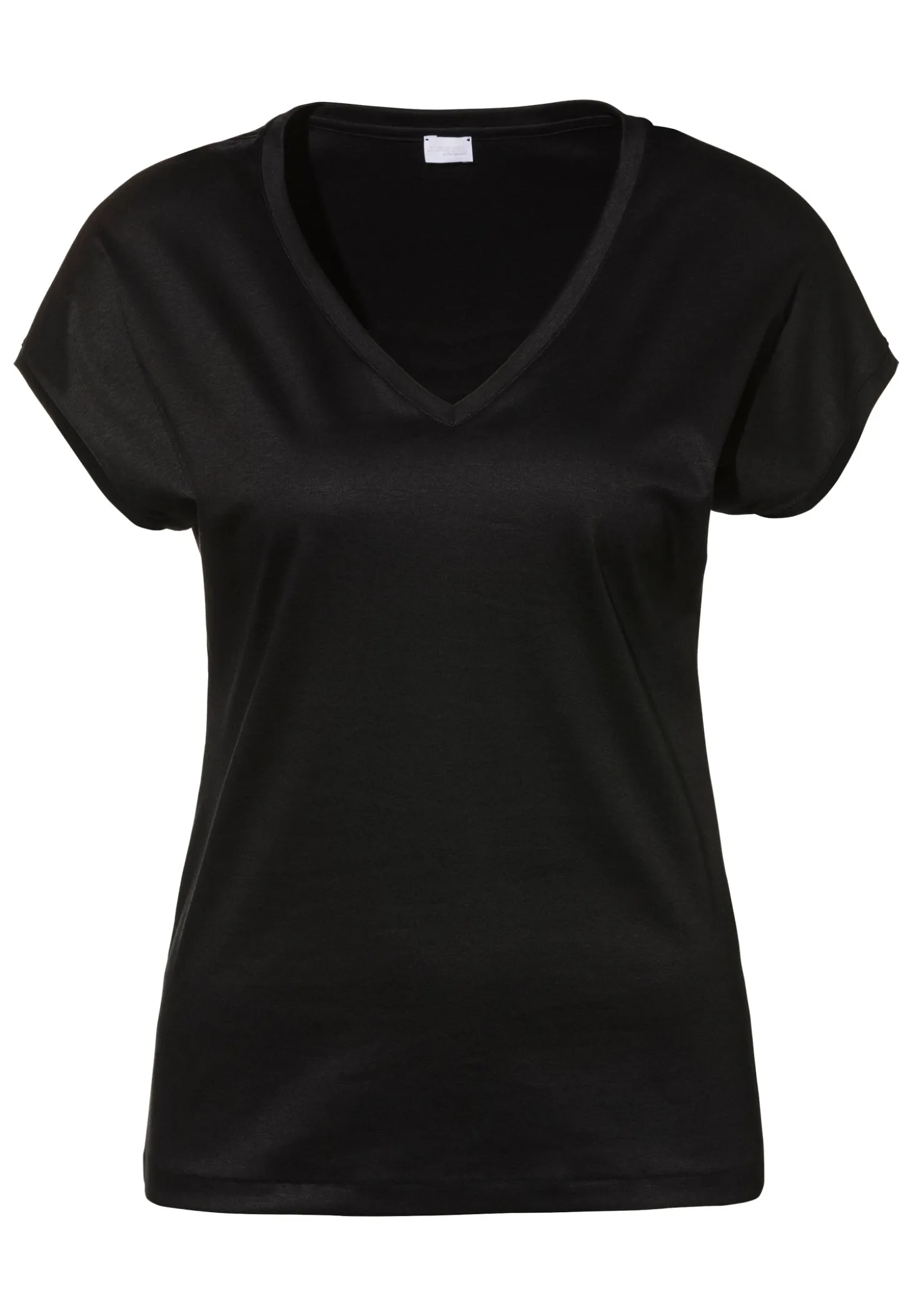 Femme Zimmerli Sea IslandT-Shirt à manches courtes col en V - black
