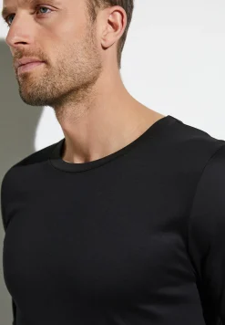 Homme Zimmerli Sea IslandT-Shirt à manches longues - black