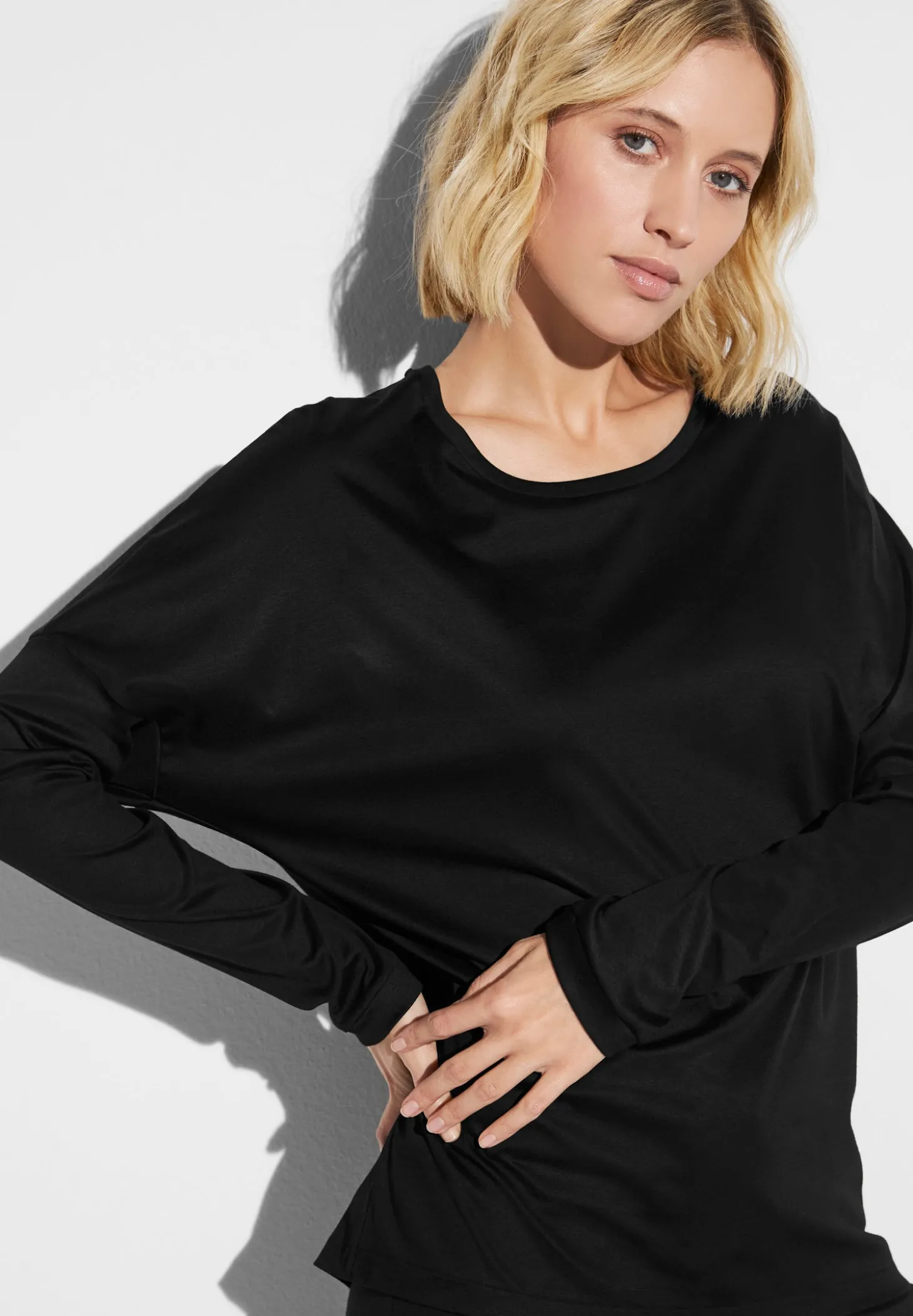 Femme Zimmerli Sea IslandT-Shirt à manches longues - black