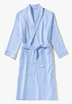 Homme Zimmerli Sea Island WovenRobe de chambre longue - blue