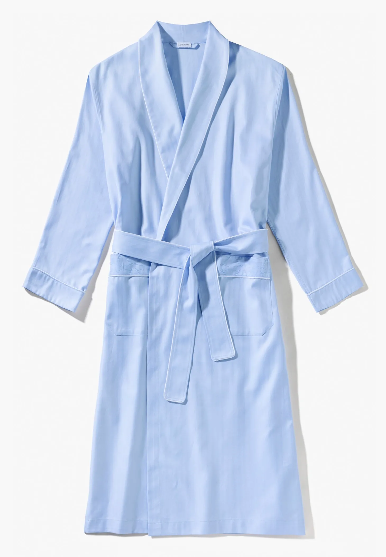 Homme Zimmerli Sea Island WovenRobe de chambre longue - blue