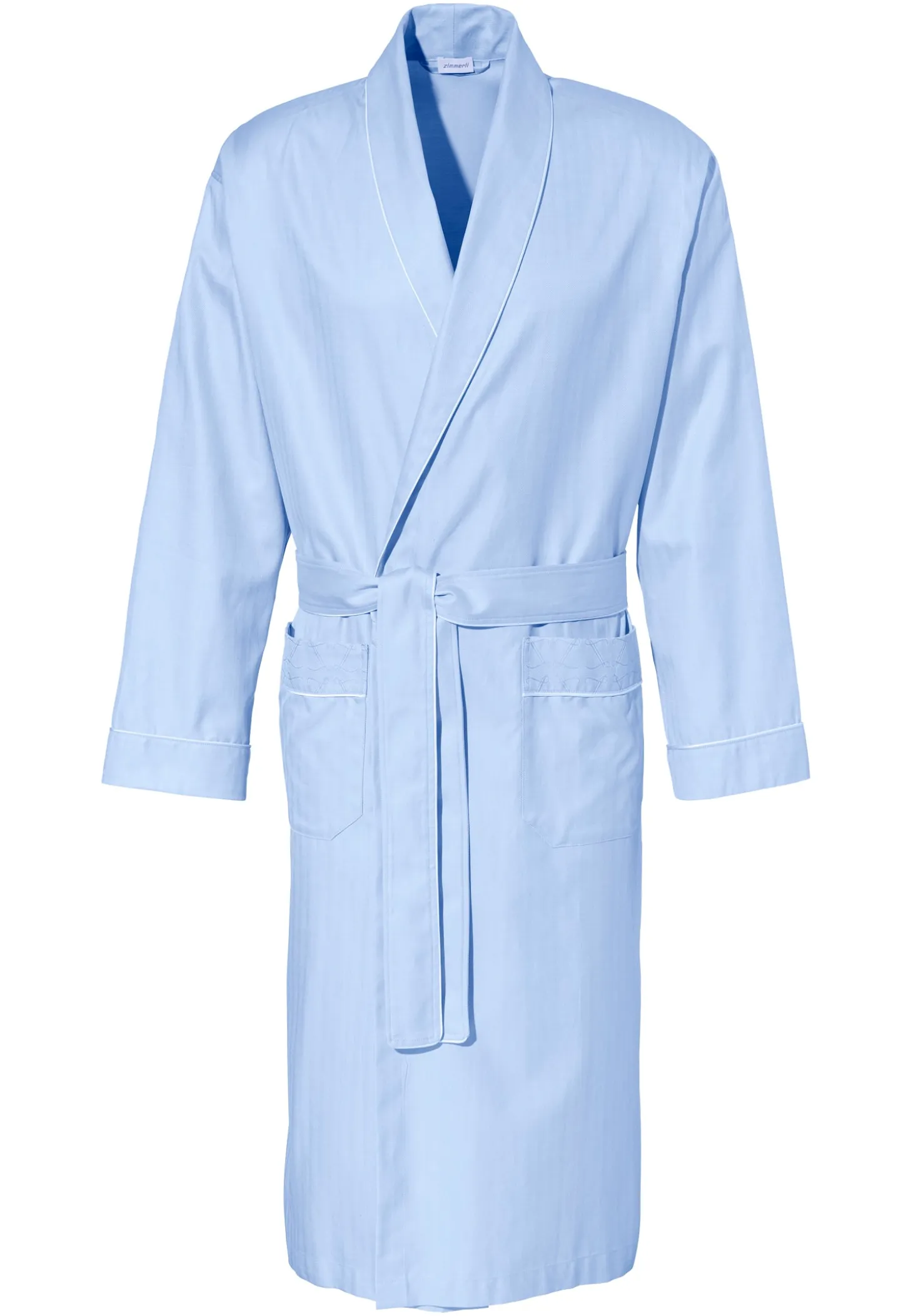 Homme Zimmerli Sea Island WovenRobe de chambre longue - blue