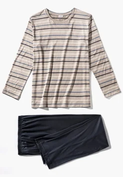 Homme Zimmerli Silk/Cotton Stripes X Sea IslandPyjama longues - teak