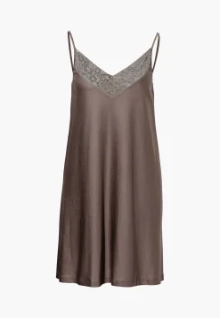 Femme Zimmerli Silk DreamsChemise de nuit bretelles spaghetti - olive brown