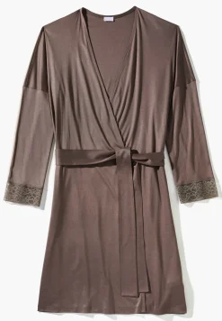 Femme Zimmerli Silk DreamsRobe de chambre courte - olive brown