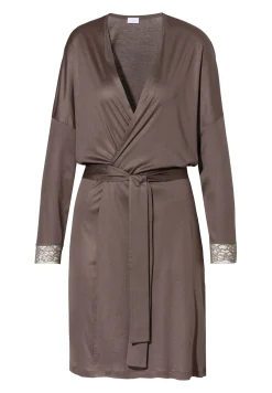 Femme Zimmerli Silk DreamsRobe de chambre courte - olive brown