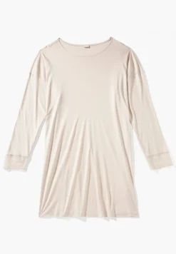 Femme Zimmerli Silk DreamsTee-shirt de nuit manches longues - vanilla