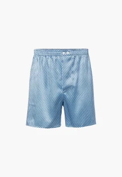 Homme Zimmerli Silk NightwearBoxer Shorts - fant. Blue