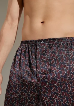 Homme Zimmerli Silk NightwearBoxer Shorts - leaves