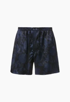 Homme Zimmerli Silk NightwearBoxer Shorts - paisley dark blue