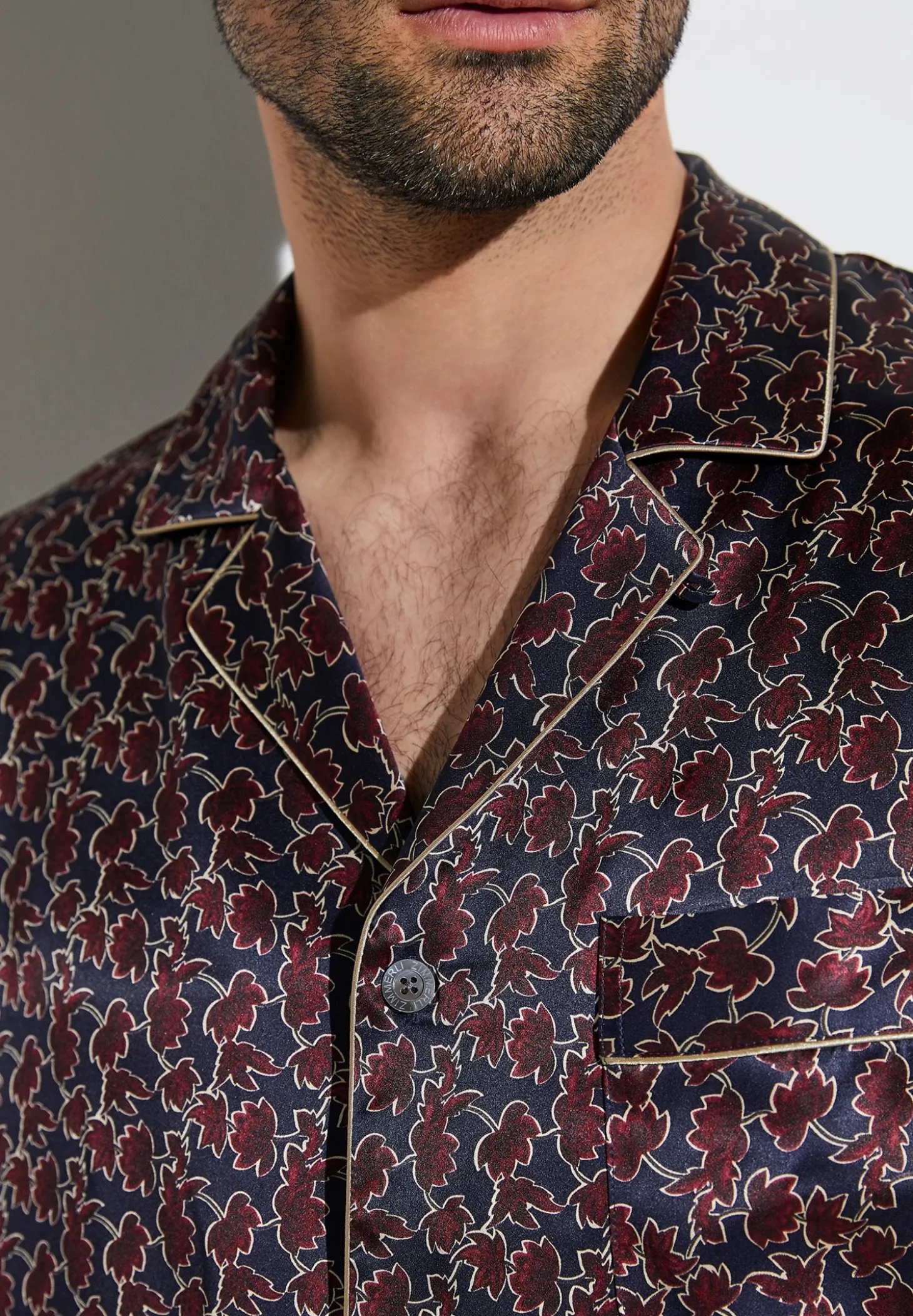 Homme Zimmerli Silk NightwearPyjama longues - leaves