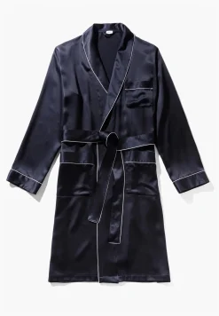 Homme Zimmerli Silk NightwearRobe de chambre longue - navy
