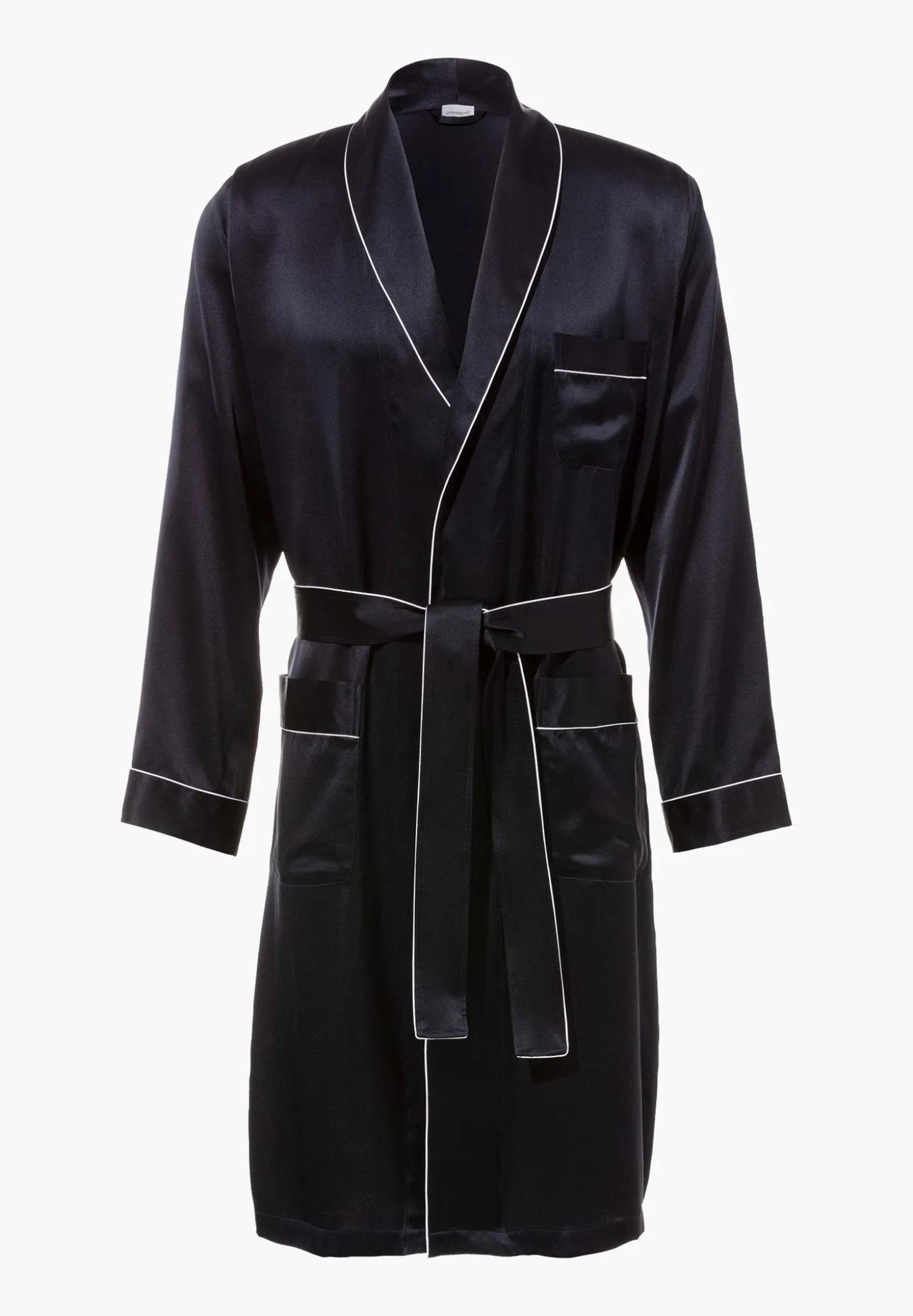 Homme Zimmerli Silk NightwearRobe de chambre longue - navy