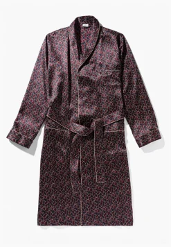 Homme Zimmerli Silk NightwearRobe de chambre longue - leaves