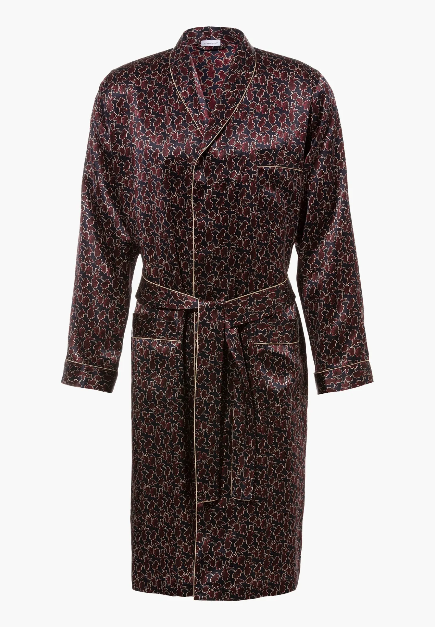 Homme Zimmerli Silk NightwearRobe de chambre longue - leaves