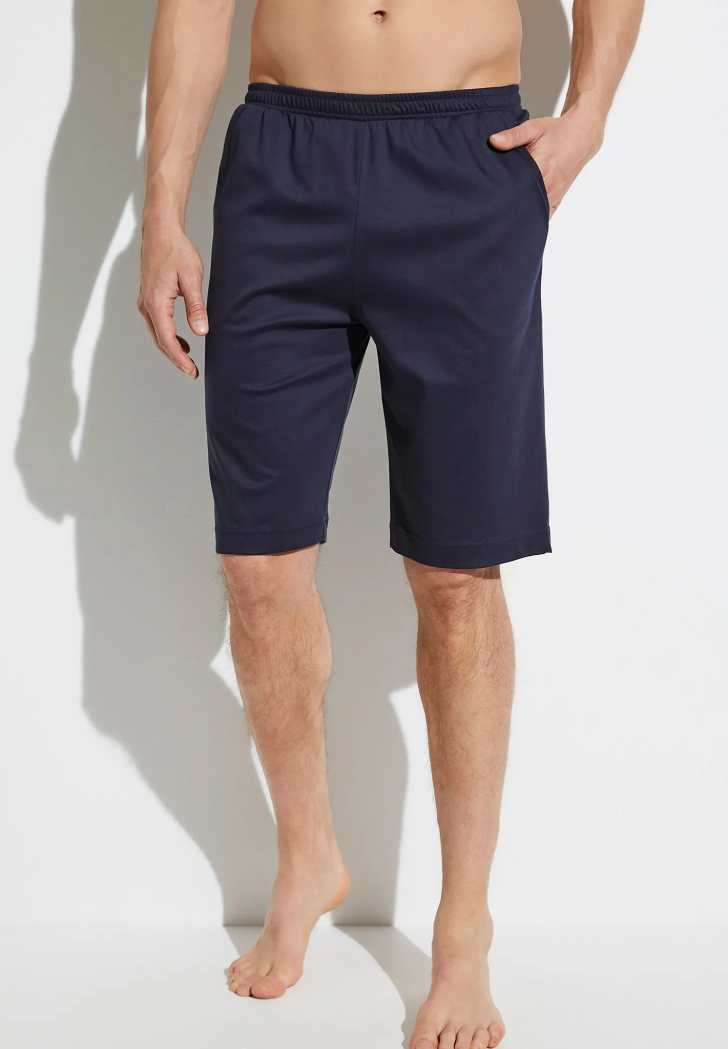 Homme Zimmerli Supreme Green CottonPantalon court - navy