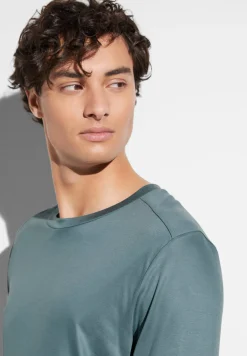 Homme Zimmerli Sustainable LuxuryT-Shirt à manches longues - jade