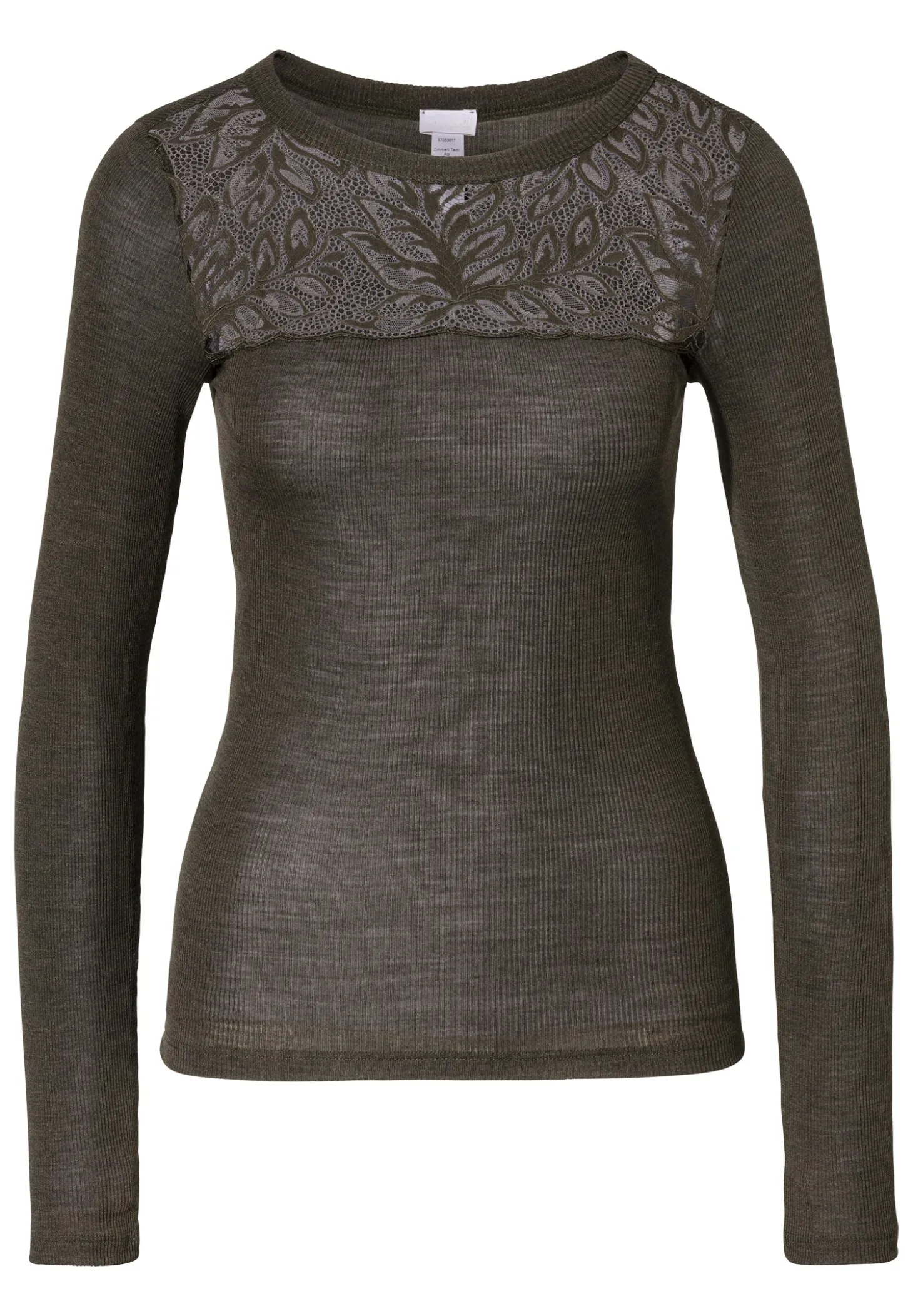 Femme Zimmerli Wool & SilkT-Shirt langarm - black olive