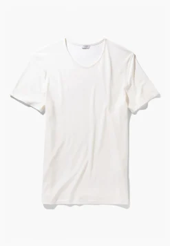 Homme Zimmerli Wool & SilkT-Shirt à manches courtes - écru