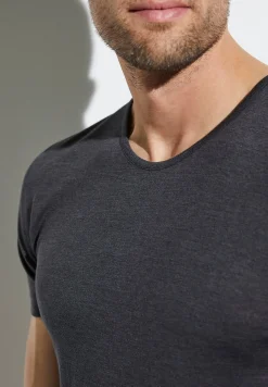 Homme Zimmerli Wool & SilkT-Shirt à manches courtes - charcoal