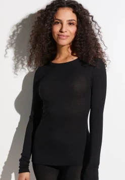 Femme Zimmerli Wool & SilkT-Shirt à manches longues - black