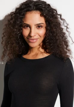 Femme Zimmerli Wool & SilkT-Shirt à manches longues - black