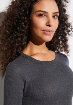 Femme Zimmerli Wool & SilkT-Shirt à manches longues - anthrazit