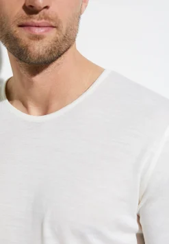 Homme Zimmerli Wool & SilkT-Shirt à manches longues - écru