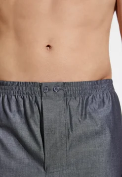 Homme Zimmerli Woven NightwearBoxer Shorts - dark grey mélange